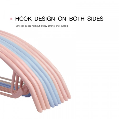 SAKU ไม้แขวนเสื้อเหล็กเคลือบกันลื่น รุ่น YM04 ขนาด 40.5x21x1.0ซม. สีชมพู แพ็ค 5 ชิ้น