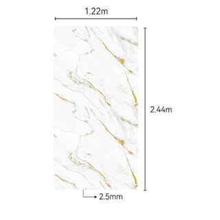 GREAT WOOD บอร์ด SPC ลายหินอ่อนเคลือบ UV รุ่นJF122025-UV-LJ80007T Size122x244x0.25cm. ลายขาวหินอ่อน