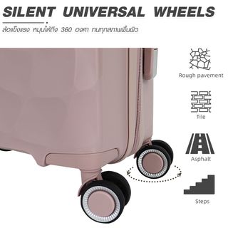 WETZLARS กระเป๋าเดินทาง ขนาด 20 นิ้ว  รุ่น Marvin-02 ขนาด 20.50x37x55 ซม. สีชมพูซากุระ