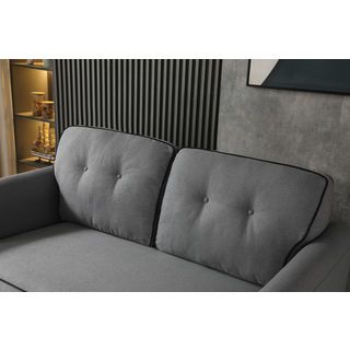 PULITO โซฟาผ้า 3 ที่นั่ง รุ่น BANIKA ขนาด 87x185x89 ซม. สีเทา 