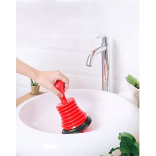 ICLEAN ปั๊มอ่างล้างหน้า PVC รุ่น M8019 ขนาด 11x11x18 ซม. สีแดง