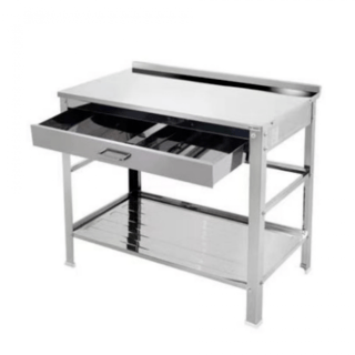 CLOSE โต๊ะวางเตาคู่สเตนเลส 84.5X56X73 ซม. MAGMA สีเงิน