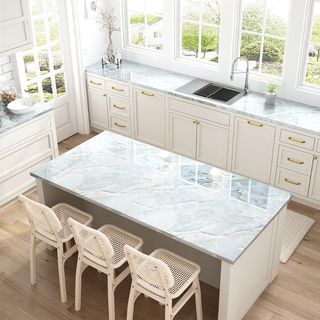 TAPIO วอลเปเปอร์ ลายหินอ่อน รุ่น Marble-03 ขนาด 45x1000 ซม. สีเทาฟ้า