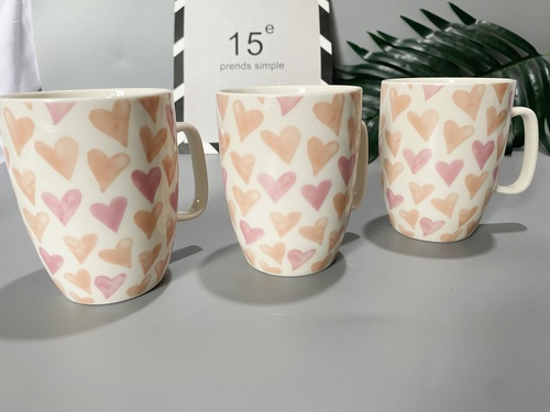 AILO แก้วเซรามิค 8 ซม. 350 มล. LOVE-02 สีขาว