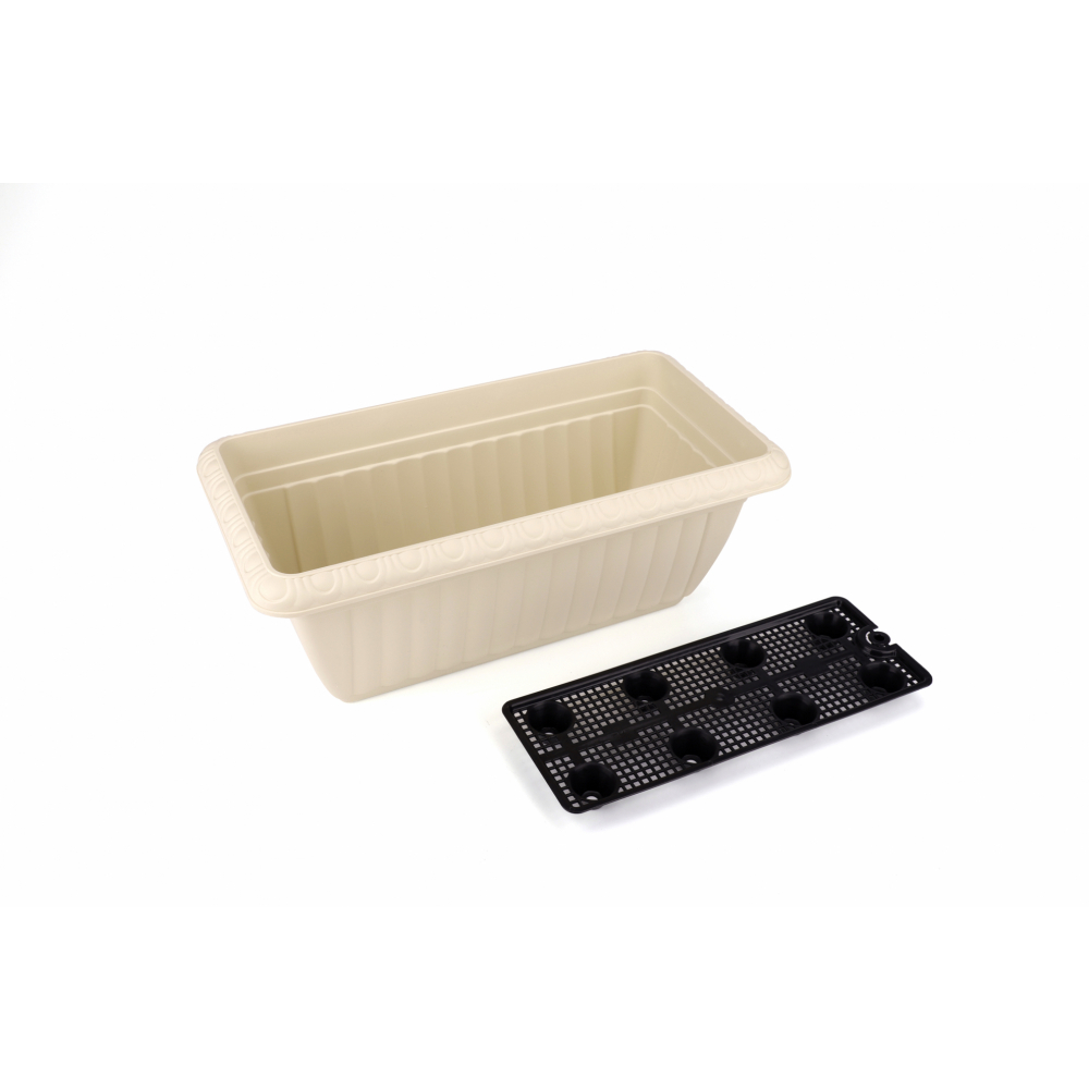 Tree‘O กระถางต้นไม้ทรงสี่เหลี่ยมผืนผ้า รุ่น6PY026-WH ขนาด20x37x15ซม.(8นิ้ว) สีขาว