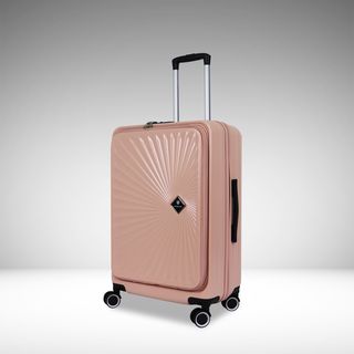 WETZLARS กระเป๋าเดินทาง ขนาด 24 นิ้ว พร้อมช่องใส่ของด้านหน้า รุ่น Blossom-01 ขนาด 25x42x60 ซม. สีชมพูทะเล