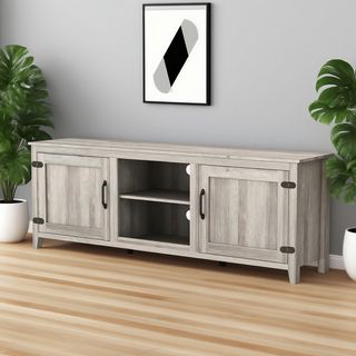 DELICATO ชั้นวางทีวี รุ่น RETRO ขนาด 39x178x63 ซม. สีเทาอ่อน