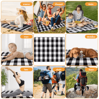 SUMMER SET เสื่อปิคนิค รุ่น Curt  ขนาด 200X200CM สีดำ