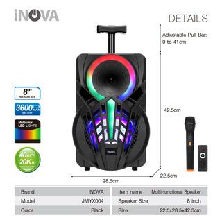 INOVA ชุดลำโพงอเนกประสงค์ขนาด 8 นิ้ว รุ่น JMYX004 สีดำ