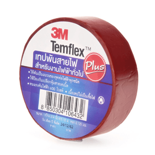 3M เทปพันสายไฟ 3/4นิ้วx10ฟุต #1512 รุ่น TEMFLEX PLUS สีน้ำตาล
