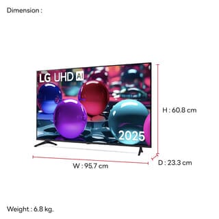 LG โทรทัศน์ 4K Smart TV UHD ขนาด 43 นิ้ว รุ่น 43UA7350PSB.ATMQ สีดำ