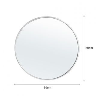 Nice ชุดกระจกอะลูมิเนียมทรงกลม รุ่น แองเจล่า-ซิลเวอร์ ขนาด 60x60 ซม. สีเงิน