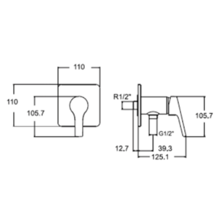 American Standard ก๊อกน้ำเย็นยืนอาบทองเหลืองแบบติดผนัง  รุ่น แอ็คทีฟ ทู A-3926-10