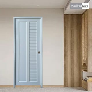 WELLINGTAN ประตูUPVC พร้อมวงกบบานพับ WK-UPL04 70x200ซม. สีขาว (ไม่เจาะลูกบิด)
