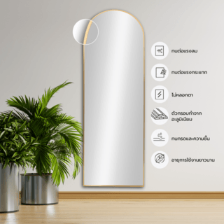 Nice กระจกมีกรอบอะลูมิเนียม รุ่น แอนนิก้า-โกลว ขนาด 50x160 ซม. สีทอง 