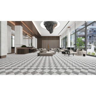 Marbella กระเบื้องเซรามิคปูพื้น 60x60 ซม. รุ่น ยูเรก้า   ไวท์  เกรย์  MD670  ผิวด้าน  (4P)