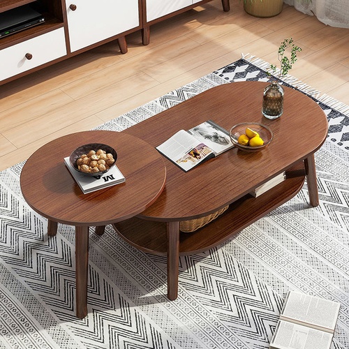 DELICATO โต๊ะกลางอเนกประสงค์ 2ชั้น ขนาด 45x120x37ซม. รุ่น WOODISH SET สีไม้ 
