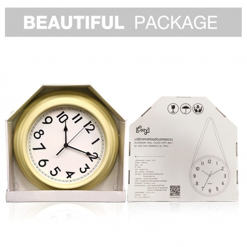 COZY นาฬิกาแขวนผนัง รุ่น VIDA-CM ขนาด 35.7x35.7x5.0 ซม. สีครีม