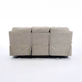  PULITO เก้าอี้พักผ่อนหนังสังเคราะห์ปรับระดับไฟฟ้า 3 ที่นั่ง รุ่น Lomon ขนาด 201x95-160x98.5-80 ซม. สีเทาอ่อน