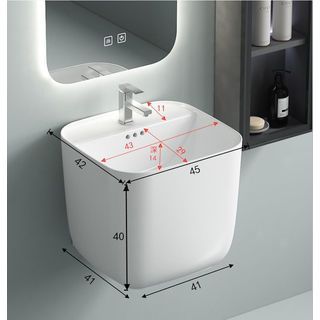 Verno อ่างล้างหน้าแบบแขวน ขนาด 45x42x40cm รุ่น ลิลลี่ 6410