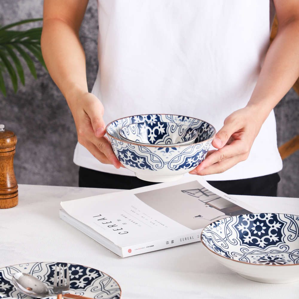 ADAMAS ถ้วยเซรามิค 5 นิ้ว RALPH สีขาวลายฟ้า