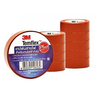 3M เทปพันสายไฟ 3/4นิ้วx10ฟุต #1512 รุ่น TEMFLEX PLUS สีน้ำตาล