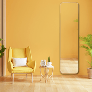 Nice กระจกมีกรอบอะลูมิเนียมทรงเหลี่ยม รุ่น อาเมเรีย-โกลว ขนาด 30x120 ซม. สีทอง 