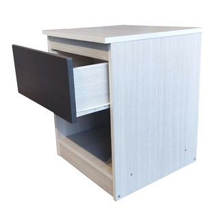 DELICATO ตู้ข้างเตียง ขนาด 40x40x50ซม. รุ่น ฟอร่า สีเมเปิ้ล/ผ้าเทา