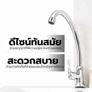 Iris ก๊อกอ่างล้างจาน แบบติดเคาน์เตอร์  รุ่น GH13_IRIS