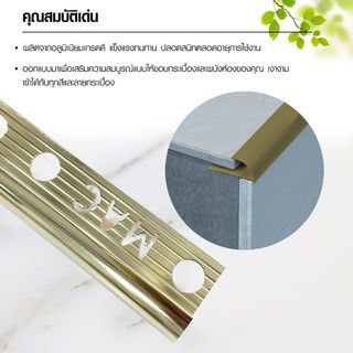 MAC คิ้วกระเบื้องอลูมิเนียม แบบโค้ง ขนาด 10 มม. ยาว 2 เมตร รุ่นDS-05-PC สีชาเข้ม