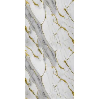 GREAT WOOD บอร์ด SPC ลายหินอ่อนเคลือบ UV รุ่นJF122025-UV-LJ80001T Size122x244x0.25cm. ลายขาวริ้วทอง