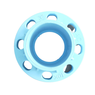 VAVO ข้อต่อตรงหน้าจาน หนา 3 นิ้ว(80)  สีฟ้า