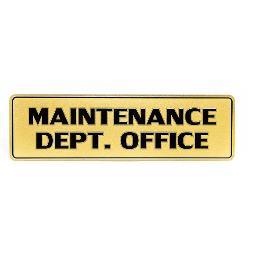 ស្លាកសញ្ញាអាលុយមីញ៉ូម SGB9101-75 MAINTENANCE DEPT.OFFICE