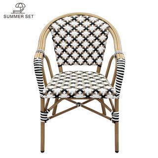 SUMMER SET เก้าอี้สนามอลูมิเนียมหวายเทียม รุ่น CAPRI-CB ขนาด 60x60x84 ซม. สีครีม-น้ำตาล