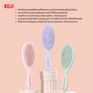 KOJI หวีแปรงผมทรงรีครึ่งวง รุ่น KOJI-0903 ขนาด 22x7x1.5ซม.คละสี