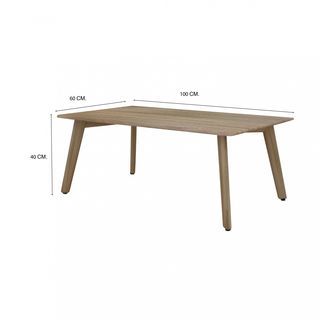 DELICATO โต๊ะกลางไม้ยาง รุ่น Rena ขนาด100X60X40ซม.สีไลท์โอ๊ค