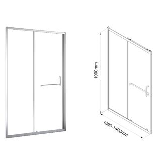 Verno ฉากกั้นอาบน้ำแบบบานเลื่อนด้านเดียว ขนาด 140x190 ซม. รุ่น JMLY03