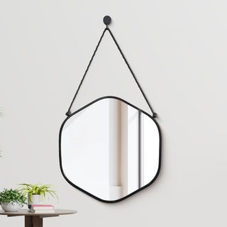 Nice กระจกทรงเหลี่ยมพร้อมสายแขวน รุ่น ลาล่า-แบล็ค ขนาด 39x41 ซม. สีดำ