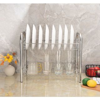 CLOSE ชั้นคว่ำจานสเตนเลส 2 ชั้น 32x51x41 ซม. CHERTAME-2D สีเงิน