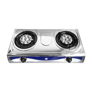 CROWN เตาแก๊สตั้งโต๊ะ หน้าสเตนเลส 2 หัวเตาอินฟาเรด VANDA-SS03 