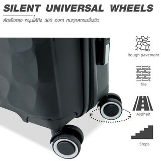 WETZLARS กระเป๋าเดินทาง ขนาด 20 นิ้ว  รุ่น Marvin-01 ขนาด 20.50x37x55 ซม. สีดำเมทัล