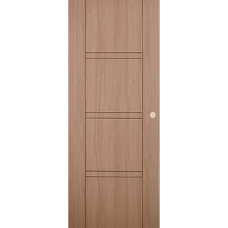 WELLINGTAN ประตูภายนอก UPVC บานทึบเซาะร่อง รุ่น UPVC-WEFU18-3 ขนาด 80x200ซม. สีเบจ (เจาะลูกบิด)