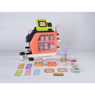 TOYS ของเล่นเครื่องแคชเชียร์คิดเงินพร้อมอุปกรณ์กาแฟ รุ่น GJJ-H-94 ขนาด 46x13x27.5 ซม. คละสี