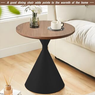 (1/2)DELICATO โต๊ะกาแฟลายไม้ ขนาด 60x60x50 ซม. รุ่น Moshi สีดำ