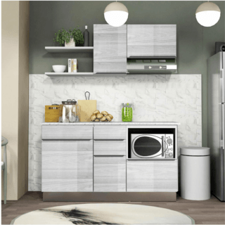 KITZCHO ชุดครัวสำเร็จรูป KEM-GLR-C-FT-0B164-CW สีขาว