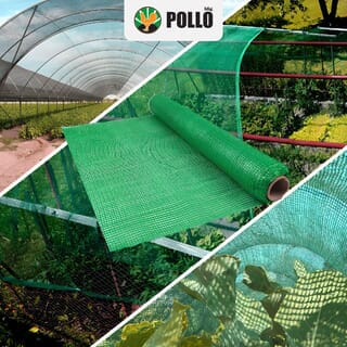 POLLO สแลน HDPE รุ่น7SH3314-50 ขนาด2x100ม. 50%(สามเข็ม) สีเขียว