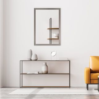 Nice กระจกมีกรอบ รุ่น 1068-S-394 ขนาด 40X60 ซม. สีเงิน