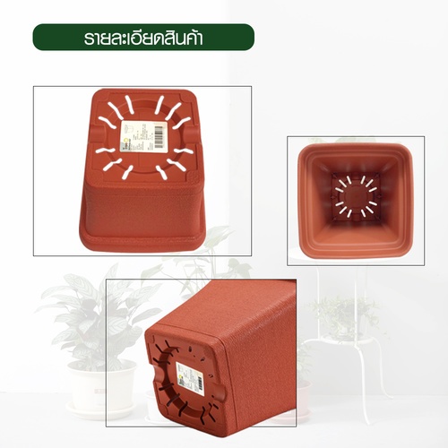 Tree’ O กระถางต้นไม้ รุ่น PY-2022RD ขนาด 25 x 25 x 24 ซม. (10นิ้ว) สี แดงอิฐ