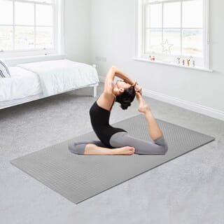 NINO WORLD แผ่นปูพื้น EVA แบบม้วน ลายใบไม้ หน้าเดียว Leafy-PDS001GR ขนาด 120x240x1 cm. สีเทา