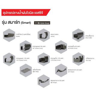 รางน้ำฝนไวนิล SCG รุ่น SMART 3เมตร สีเทา